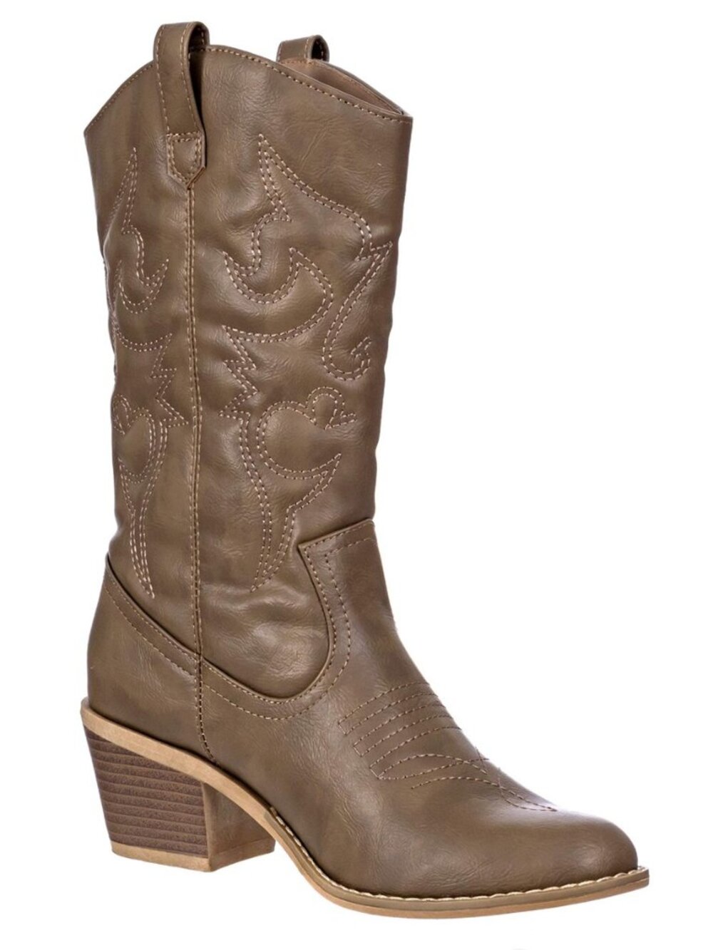 Cowboy Boots for Women Mid-Calf Boot Embroidered Stiching Western Cowgirl Boots
